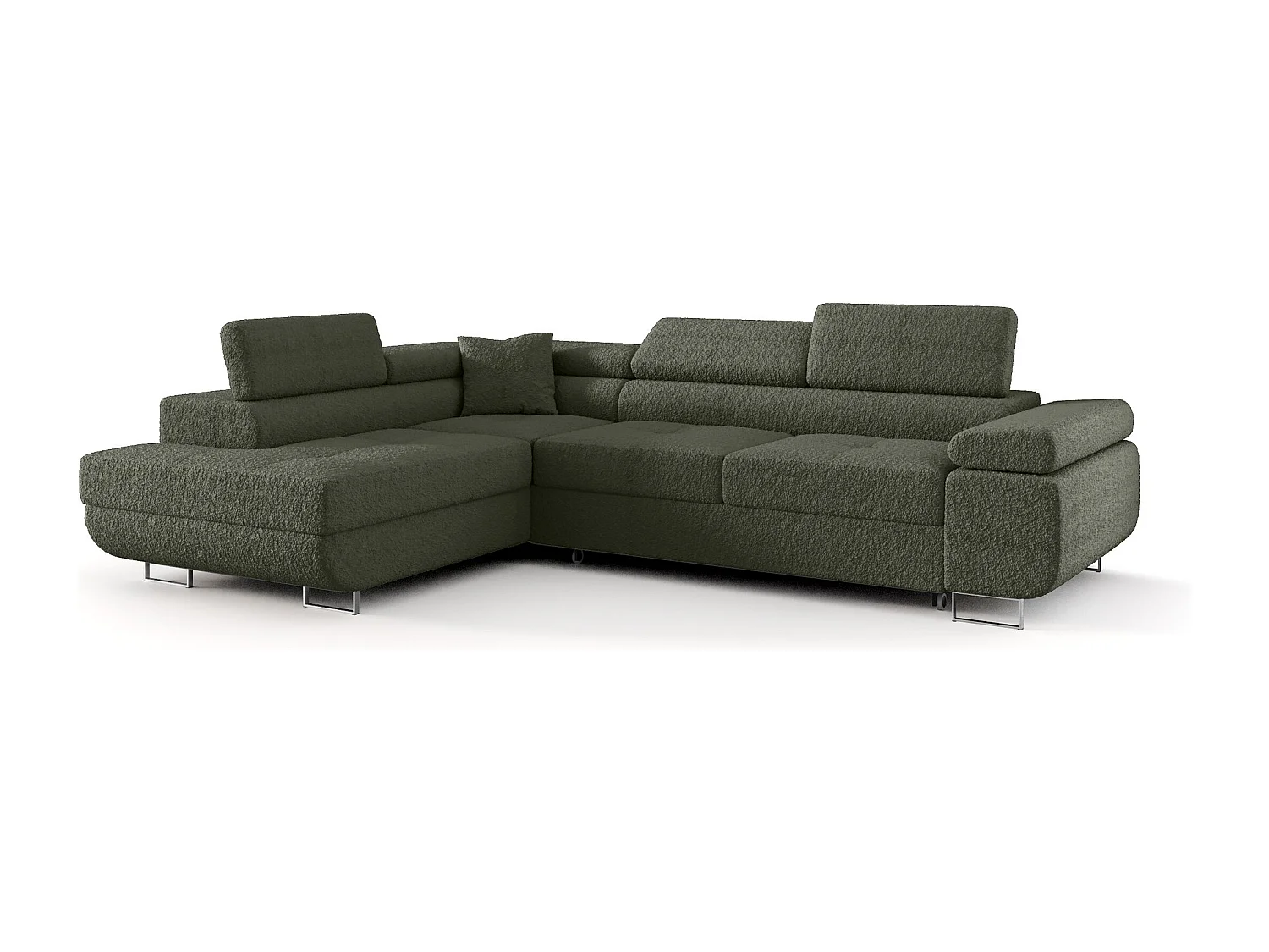 ECKSOFA EMILY mit Schlaffunktion Quelle 37 Dunkelgrün Links L-Form Sofa mit Stauraum Bettkasten Wohnzimmersofa Couch Sofa Bettsofa Bettkasten Bettcouch