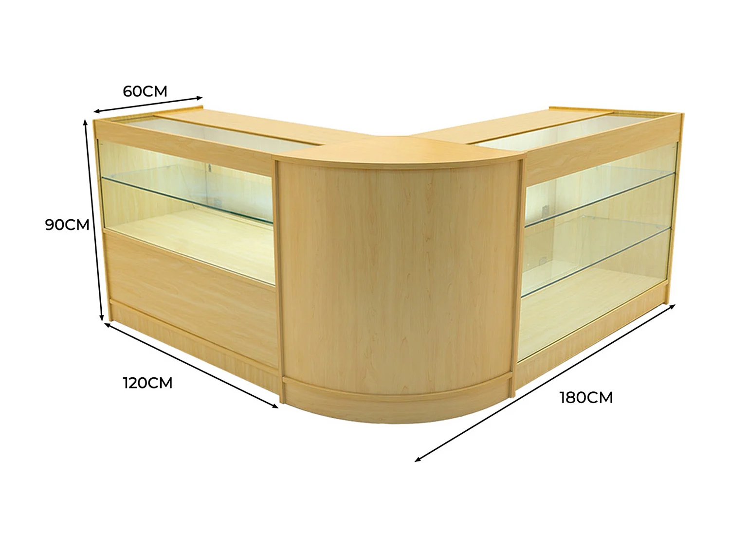 Hera LED Verkaufstheken-Set CM60 + K1200 + C1200 - Ahorn