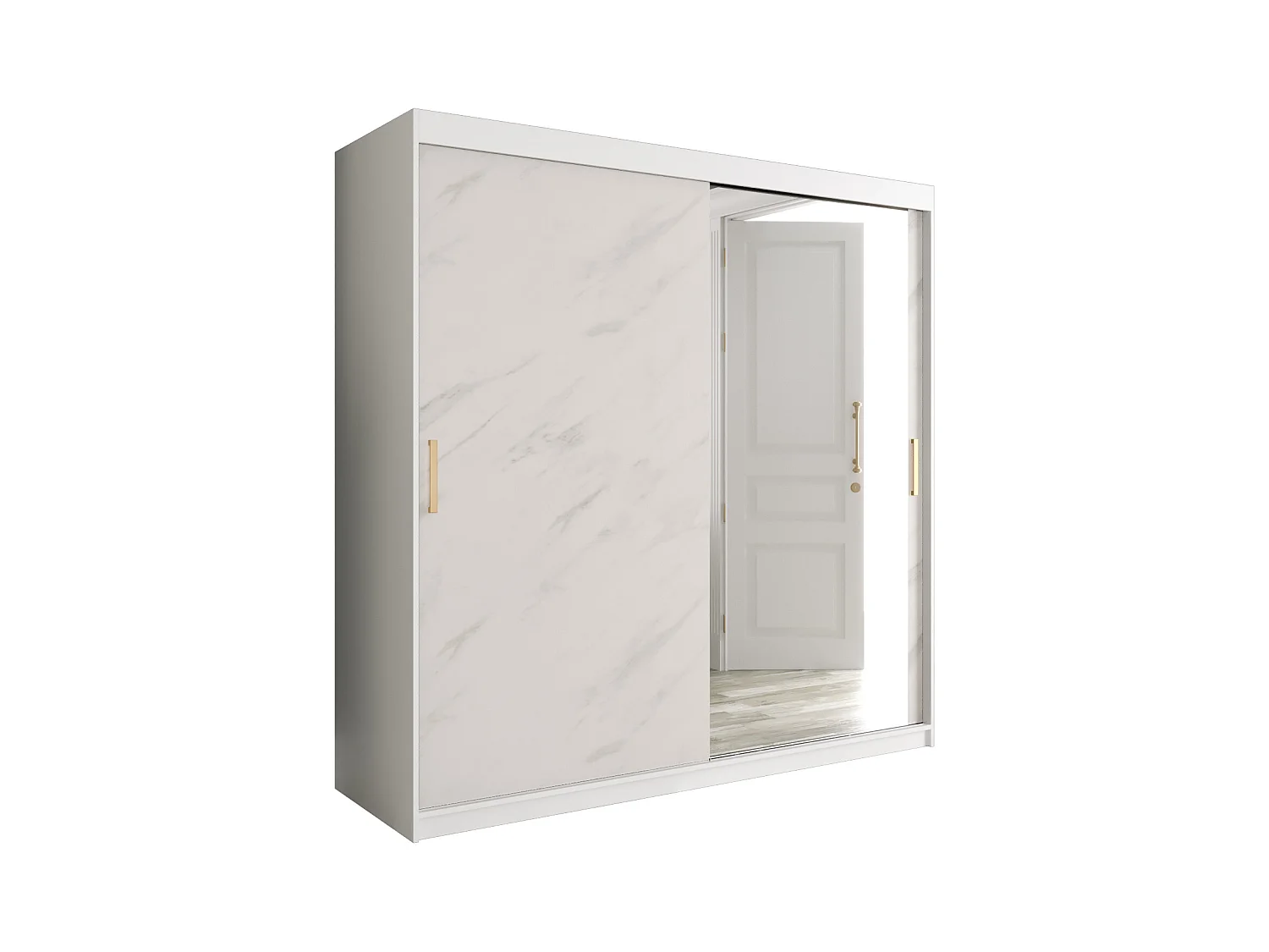 Kledingkast Marmur T2 200/200/62 (Wit)