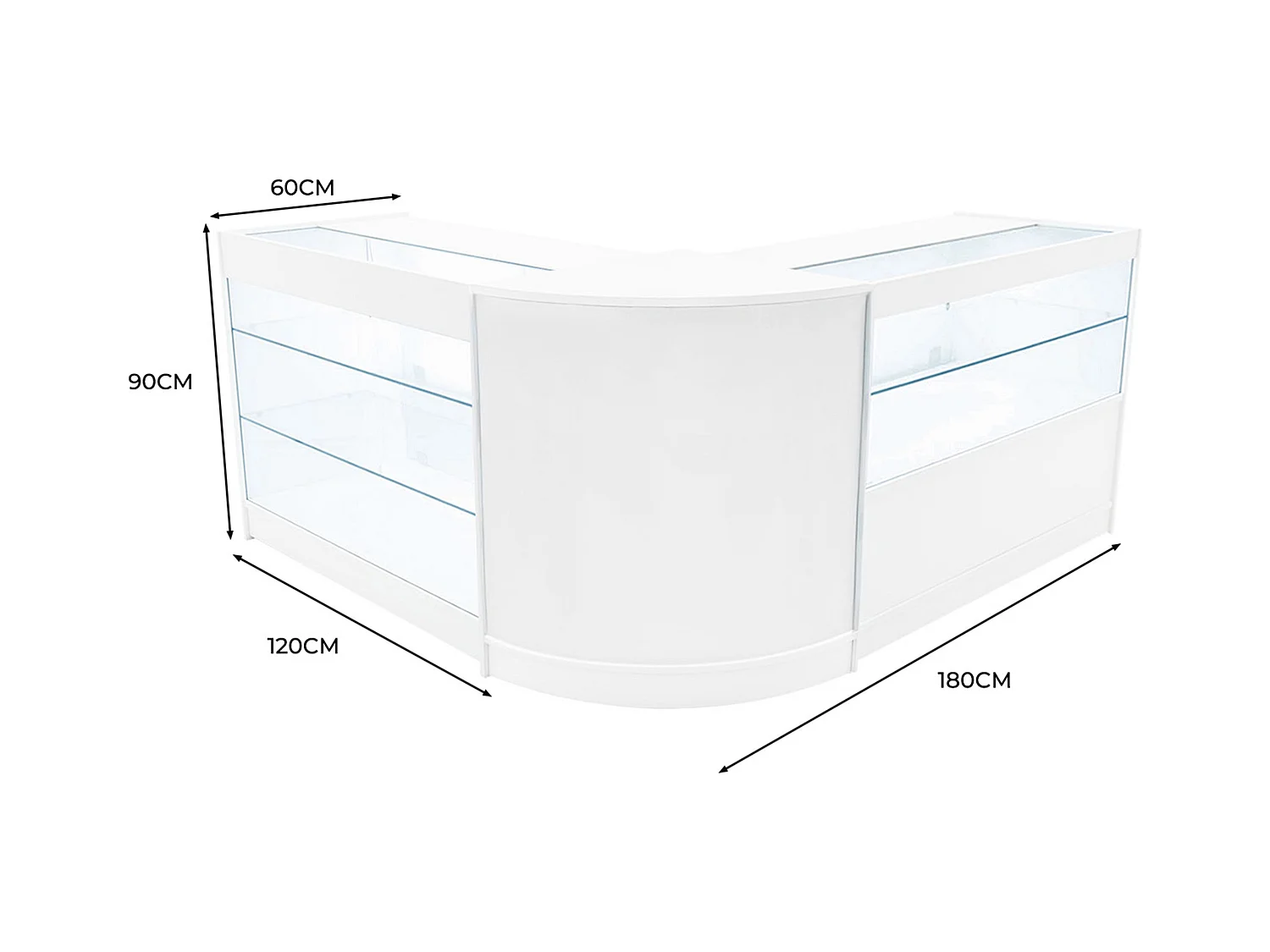 Zestaw oświetlenia sklepowego LED Hera K1200, C1200 i CM60 – biały