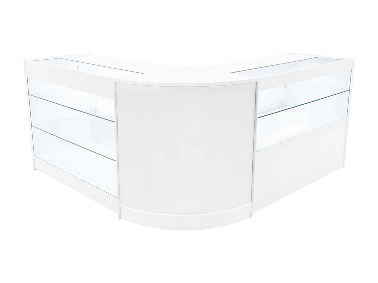 Set Mostradores Comerciales con Luz LED "HERA" CM60 + K1200 + C1200 – Blanco