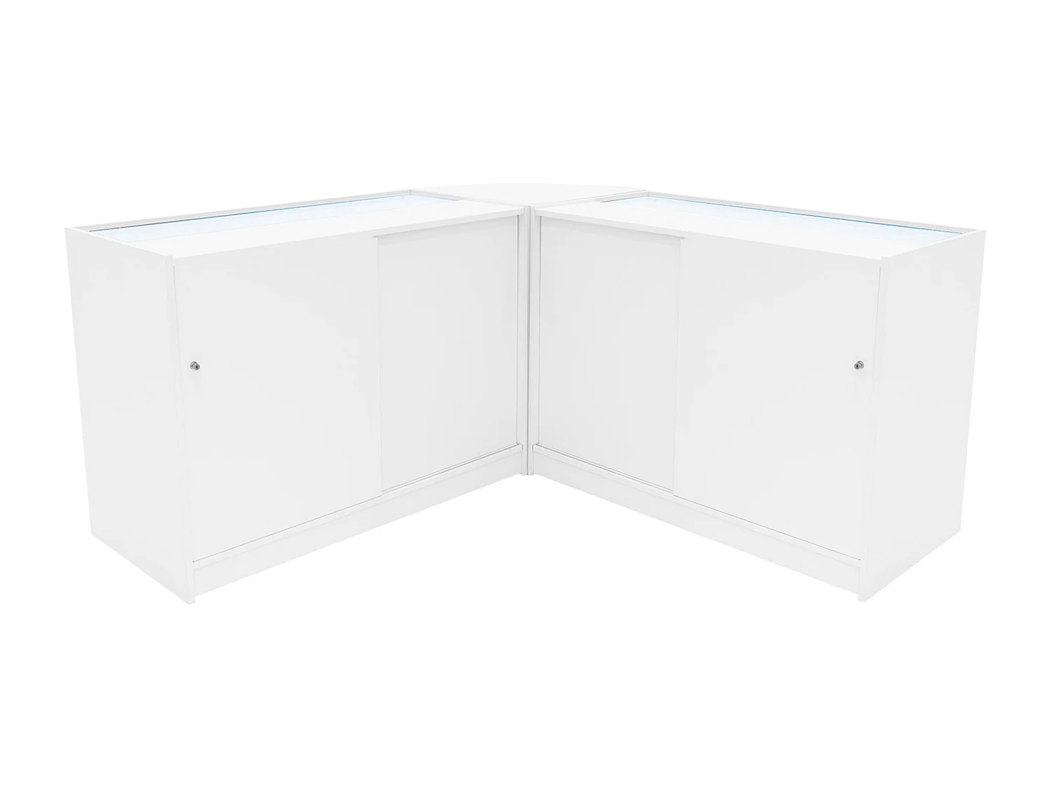 Set Mostradores Comerciales con Luz LED "HERA" CM60 + K1200 + C1200 – Blanco