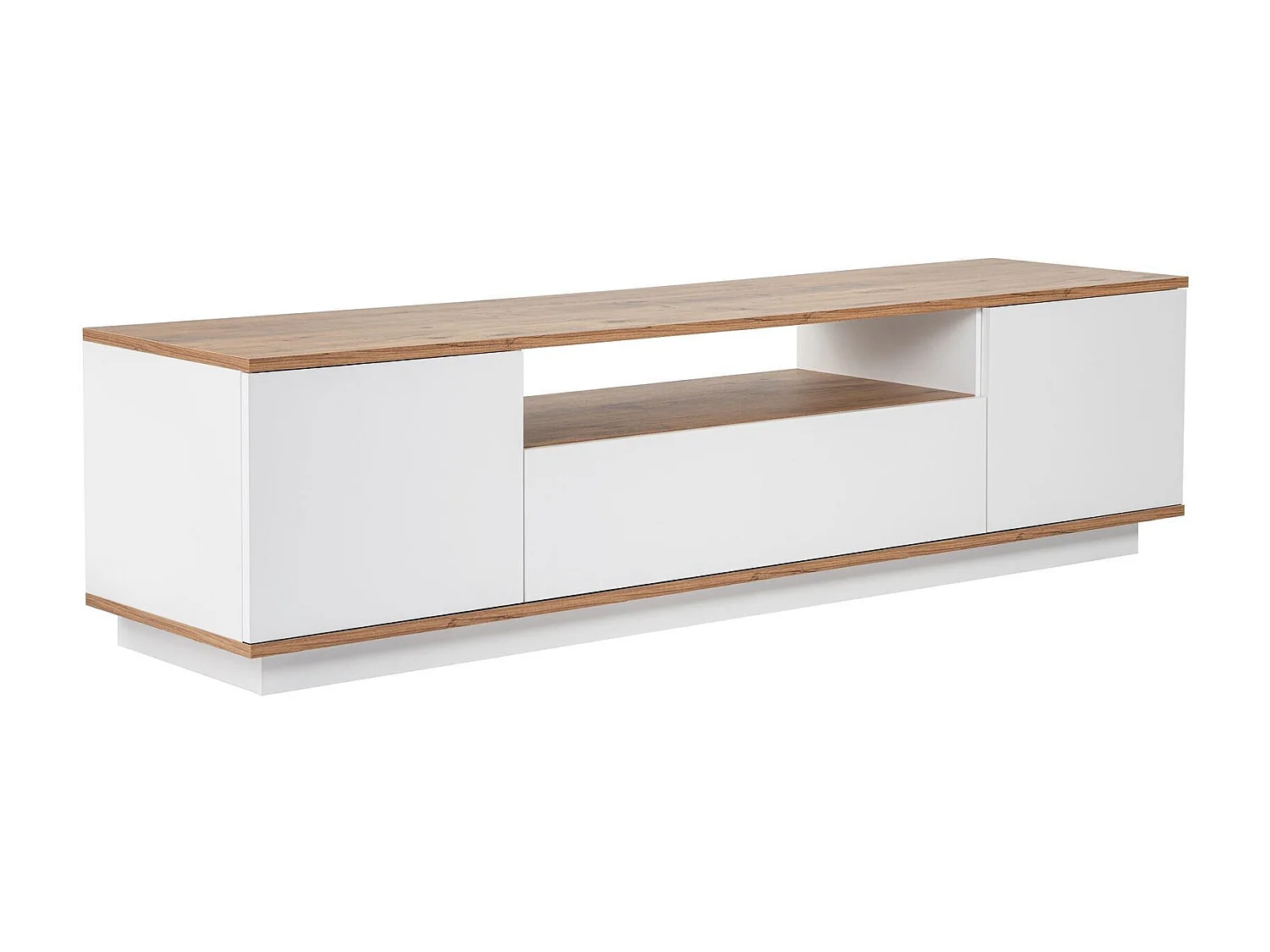 Moderner TV-Schrank mit Türen und Staufächern Veramont - Weiß