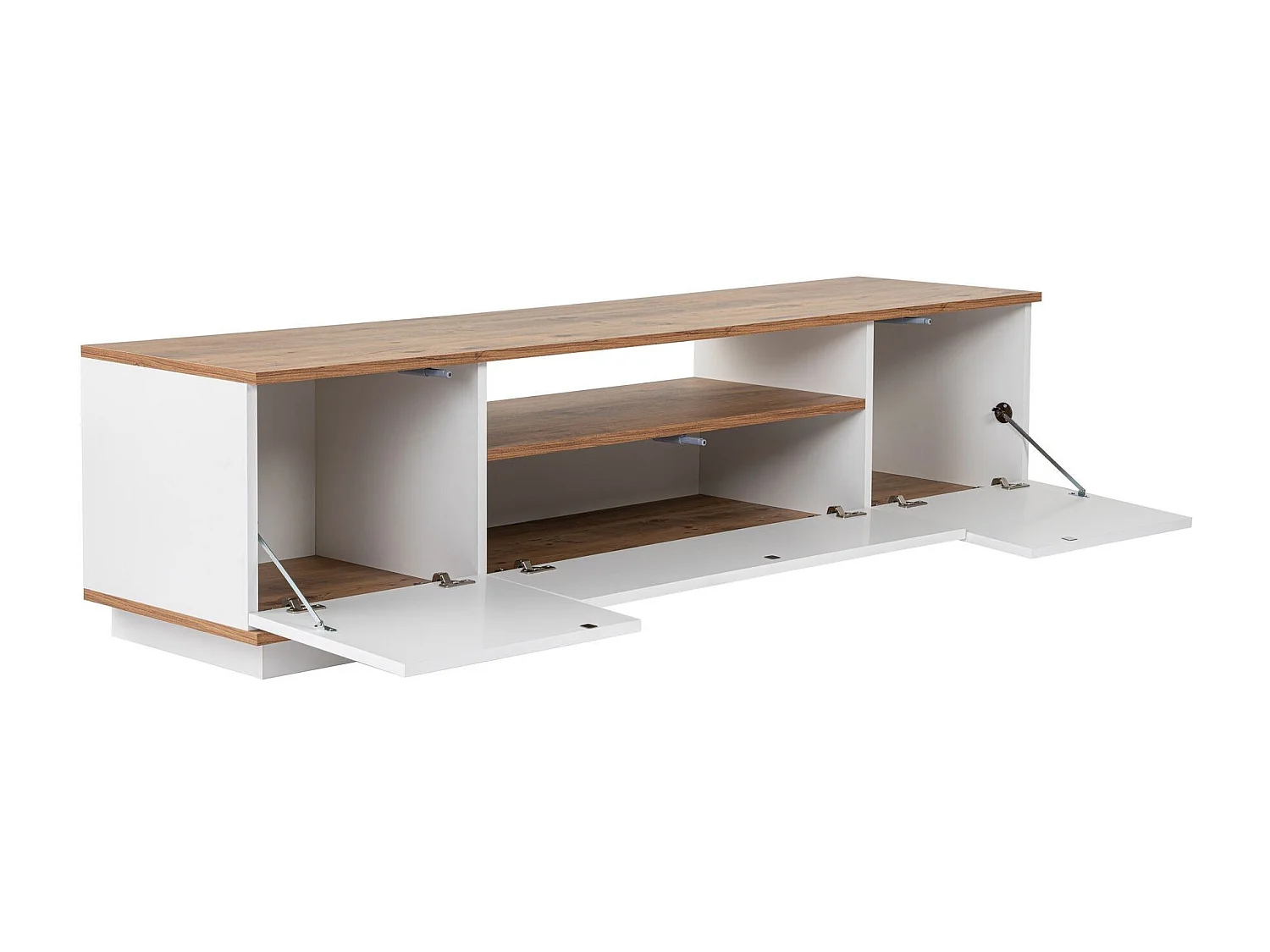 Moderner TV-Schrank mit Türen und Staufächern Veramont - Weiß