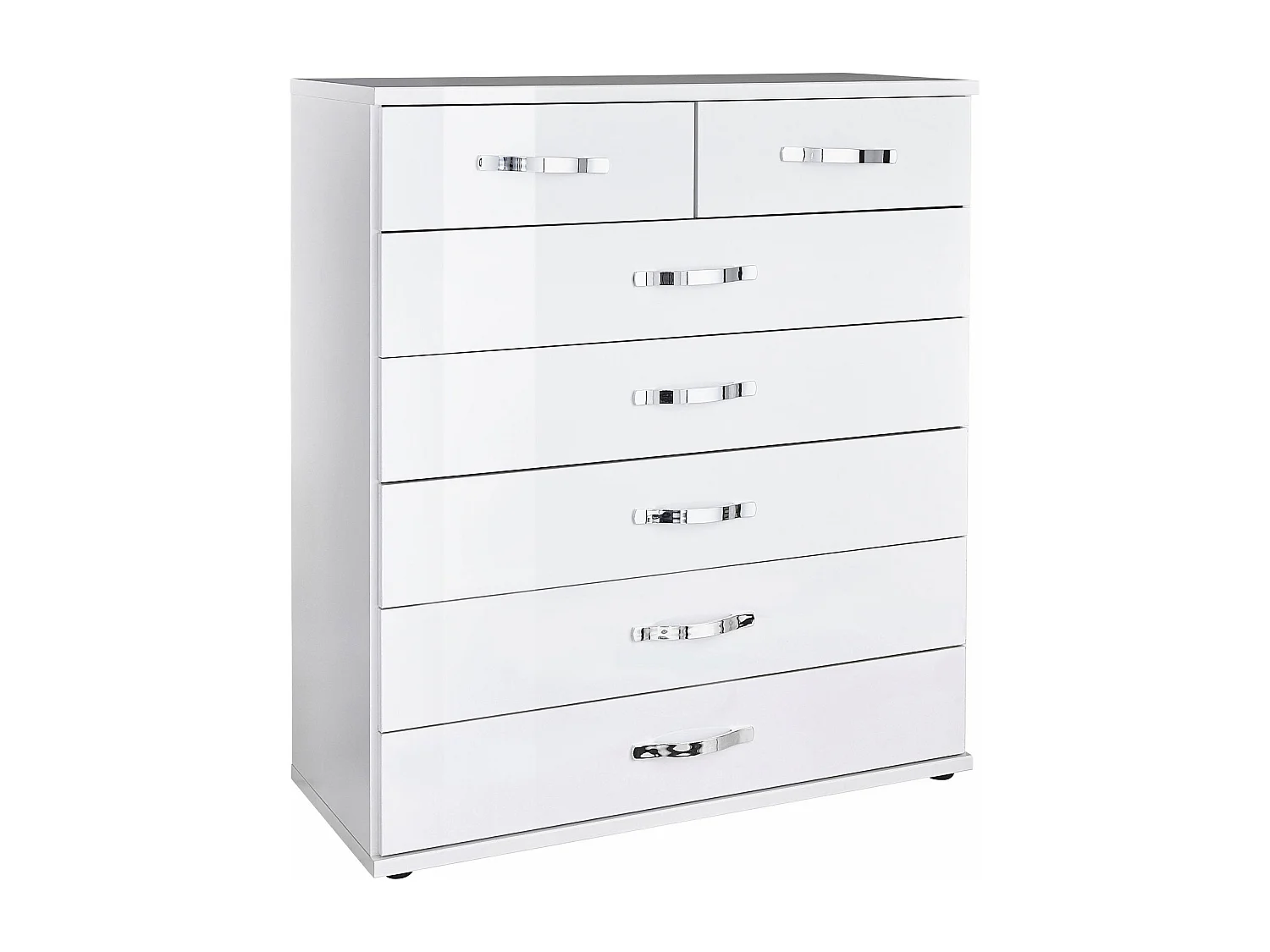 SCHUBKASTENKOMMODE Trio weiß / weiß Hochglanz 90 / 40 / 103cm