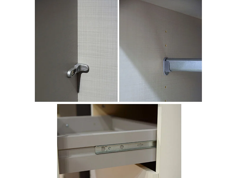 KLEIDERSCHRANK New York A weiß / Eiche Sägerau 225 / 58 / 236cm