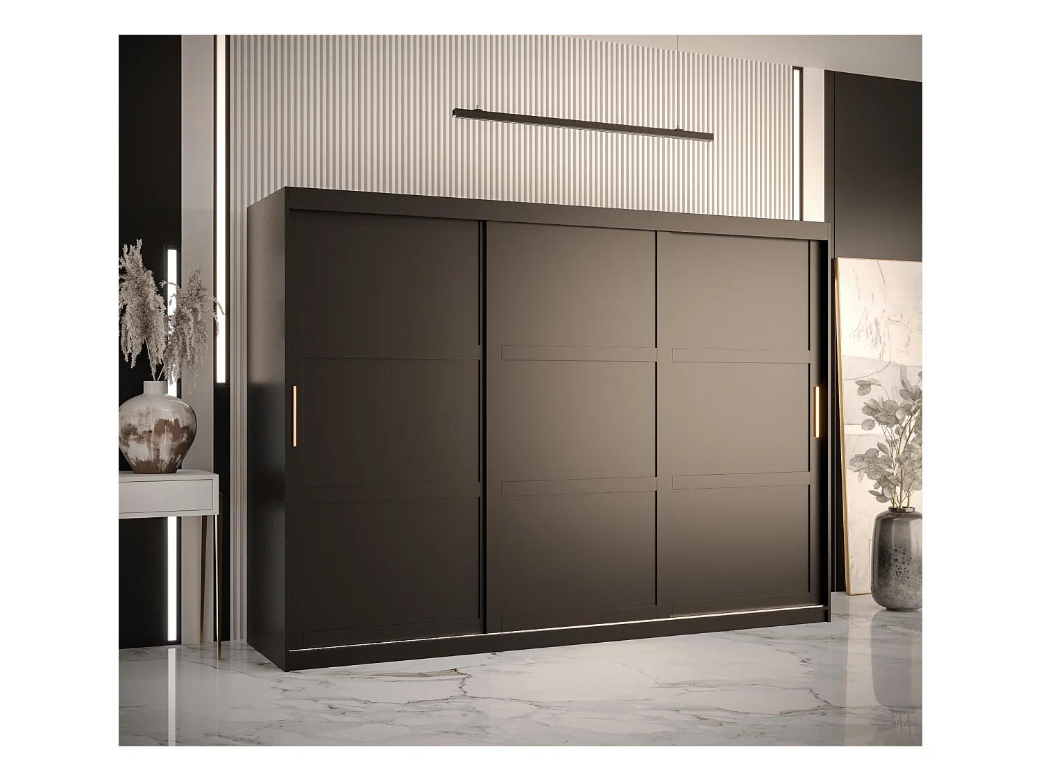 Armoire à portes coulissantes Ramiro 1 200/250/62 (Noir)