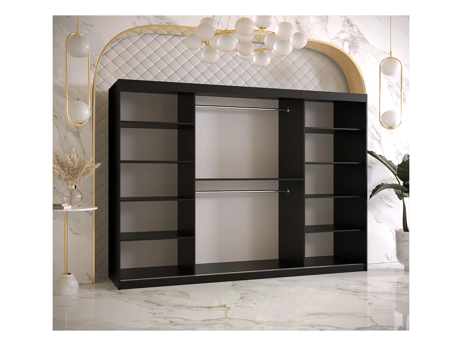 Armoire à portes coulissantes Ramiro 1 200/250/62 (Noir)