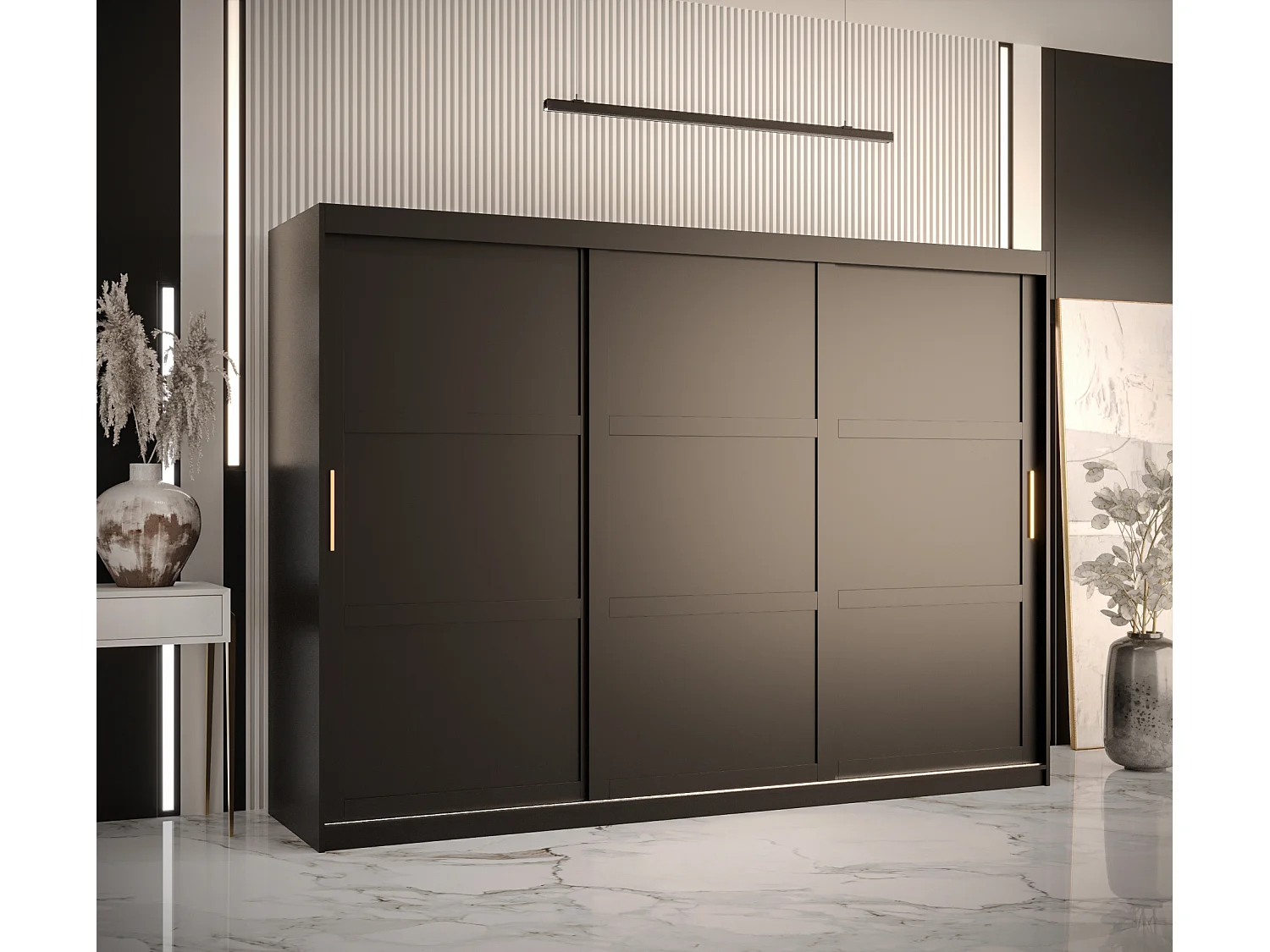 Armoire à portes coulissantes Ramiro 1 200/250/62 (Noir)