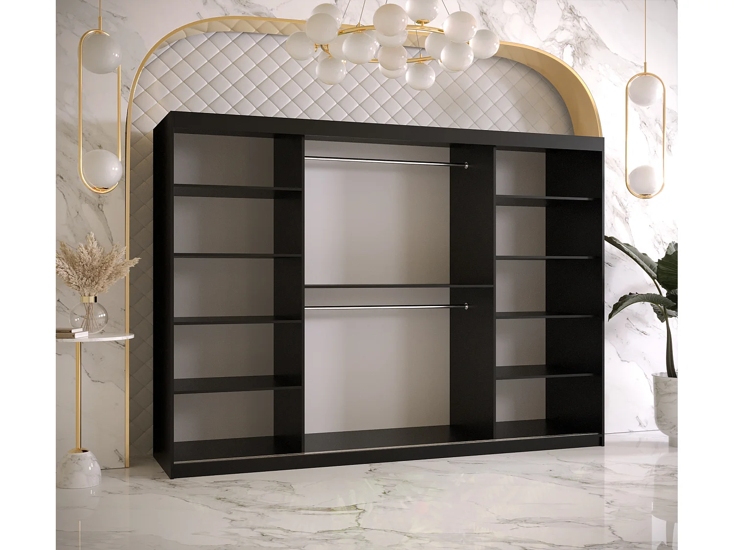 Armoire à portes coulissantes Ramiro 1 200/250/62 (Noir)