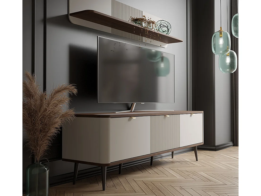 LOWBOARD Marly Kaschmir / Walnuss 160 / 40 / 52cm