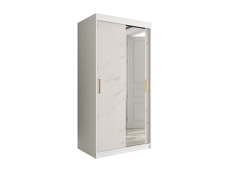 Armoire à portes coulissantes Marmur T2 200/100/62 (Blanc)