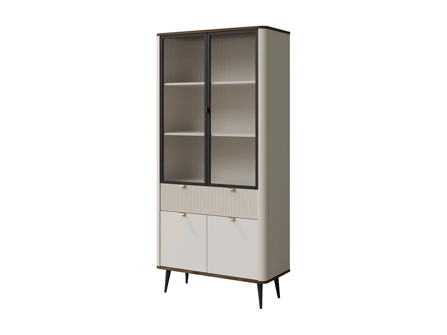 VITRINE Marly Kaschmir / Walnuss 90 / 40 / 191cm
