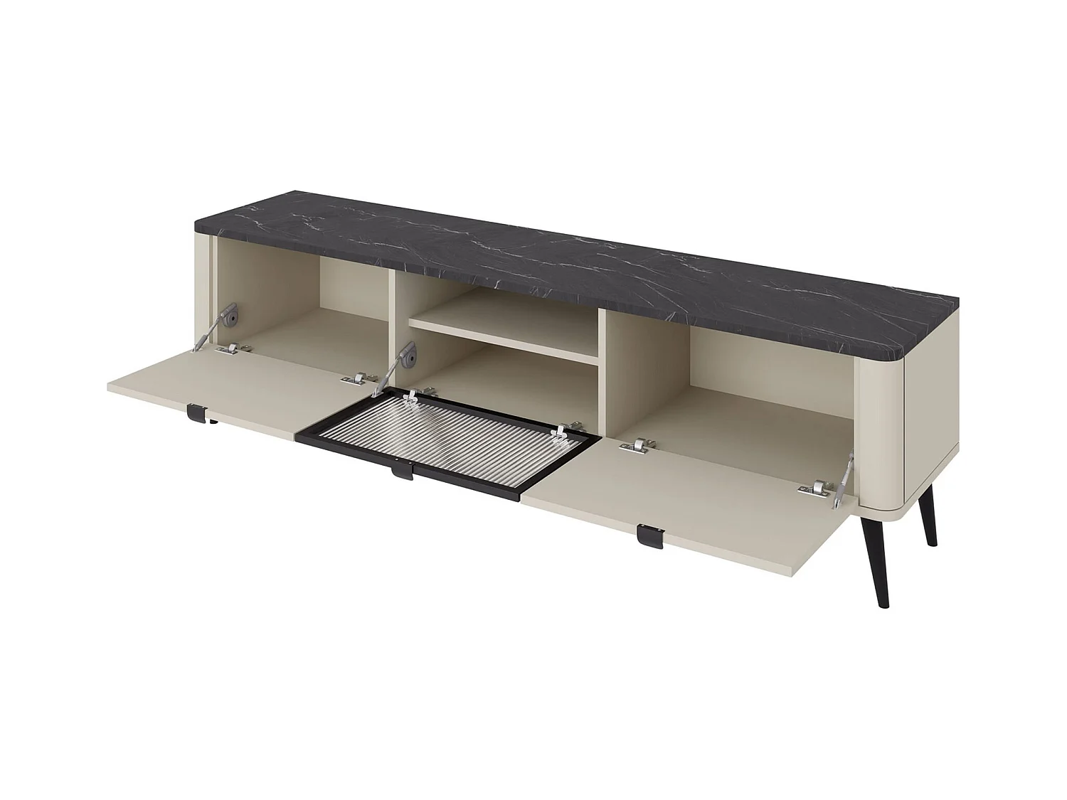 LOWBOARD Marly Kaschmir / Walnuss 160 / 40 / 52cm