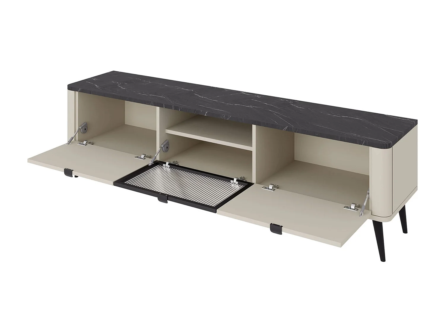 LOWBOARD Marly Kaschmir / Walnuss 160 / 40 / 52cm