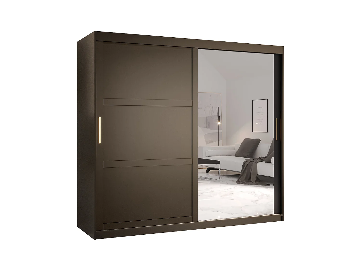 Armoire à portes coulissantes Ramiro 2 200/200/62 (Noir)