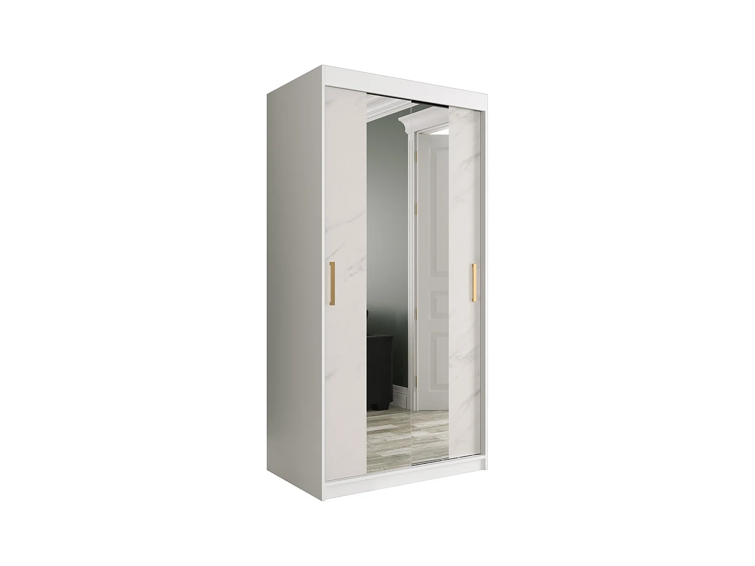 Kledingkast Marmur T1 200/100/62 (Wit)
