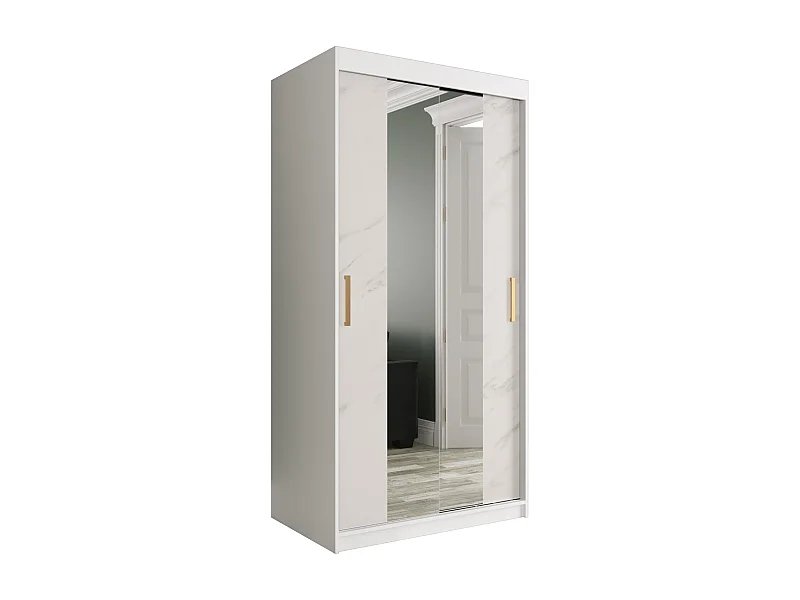 Armoire à portes coulissantes Marmur T1 200/100/62 (Blanc)