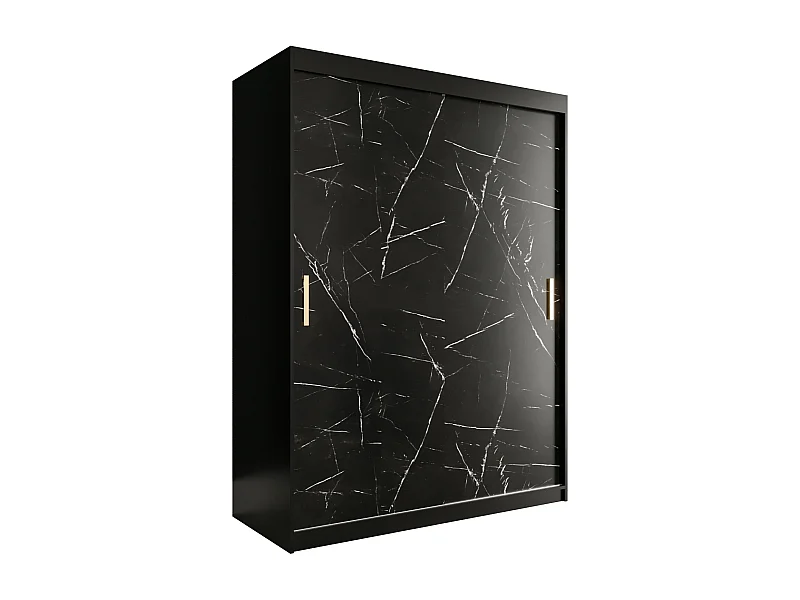 Kledingkast Marmur T 200/150/62 ( Zwart)
