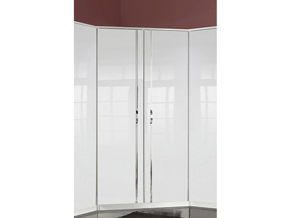 ECKSCHRANK Trio Korpus weiß / Front weiß hochglänzend 90 / 58 / 198cm