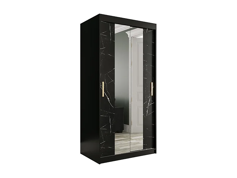 Armoire à portes coulissantes Marmur T1 200/100/62 (Noir)