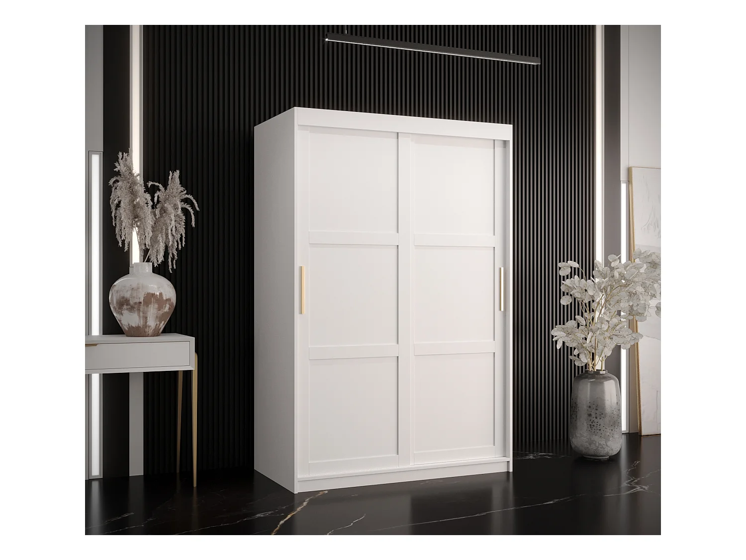 Armoire à portes coulissantes Ramiro 1 200/120/62 (Blanc)