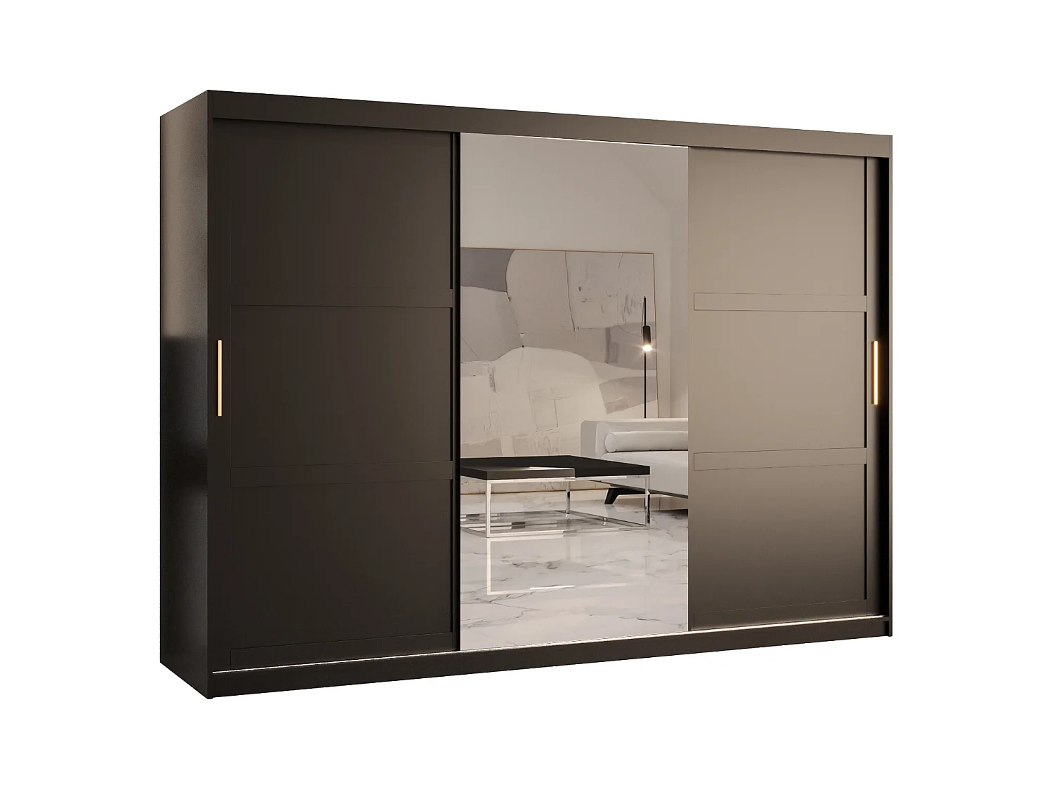 Armoire à portes coulissantes Ramiro 2 200/250/62 (Noir)