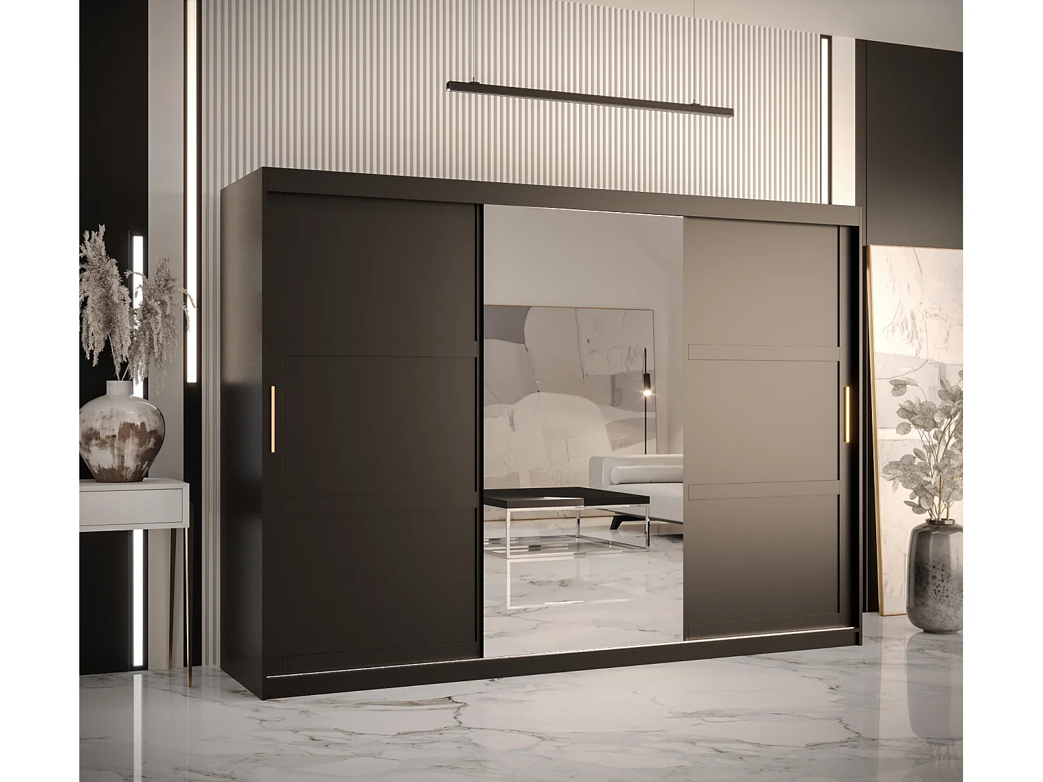Armoire à portes coulissantes Ramiro 2 200/250/62 (Noir)