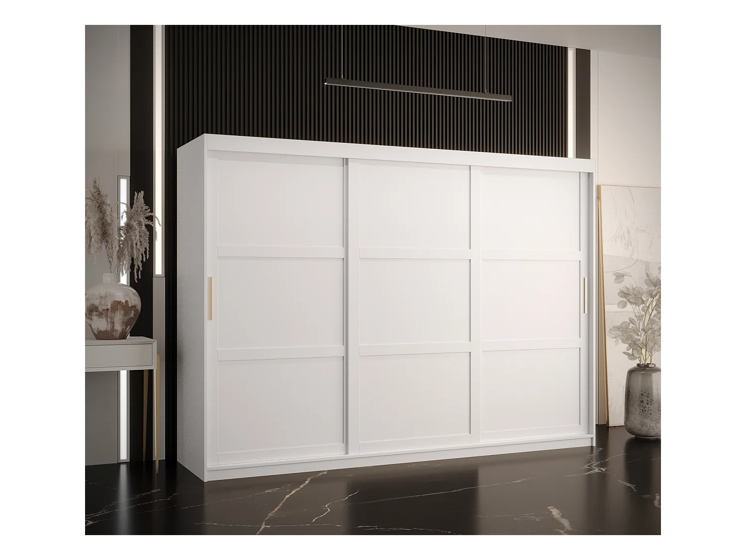 Armoire à portes coulissantes Ramiro 1 200/250/62 (Blanc)