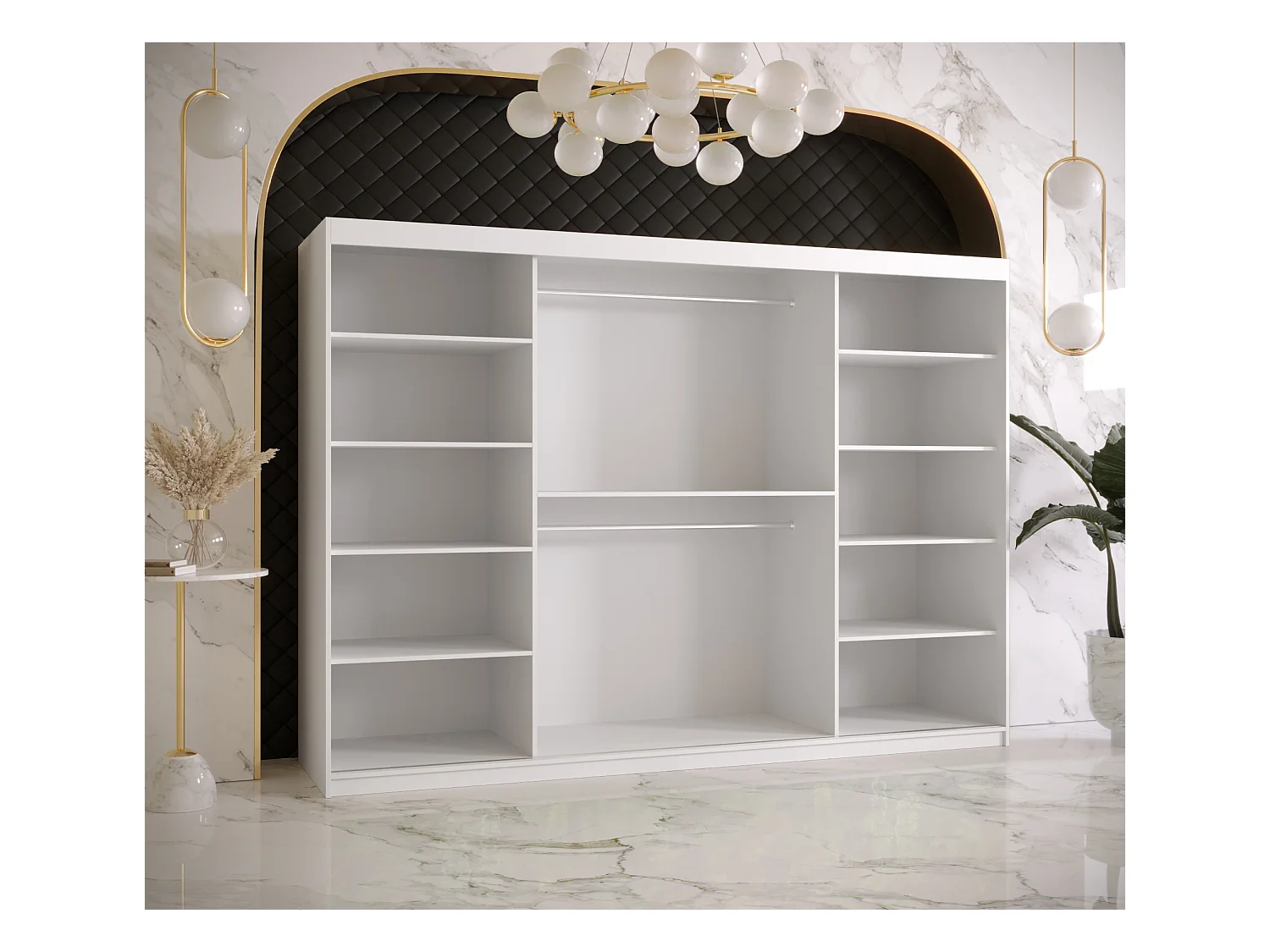 Armoire à portes coulissantes Ramiro 1 200/250/62 (Blanc)