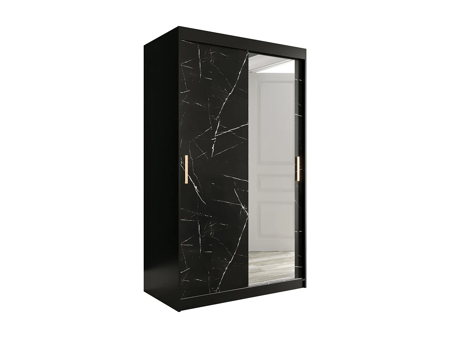 Armoire à portes coulissantes Marmur T2 200/120/62 (Noir)