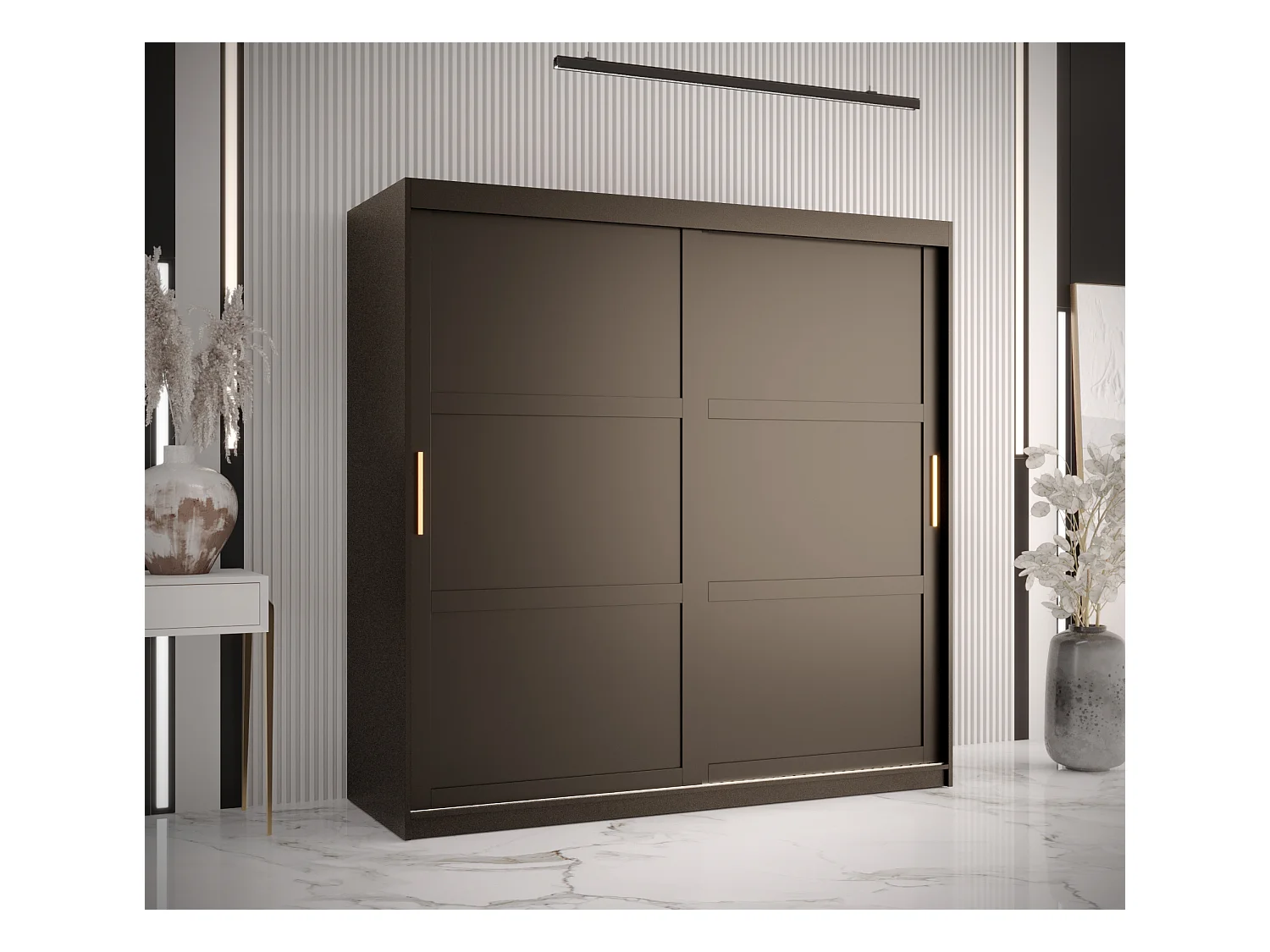 Armoire à portes coulissantes Ramiro 1 200/180/62 (Noir)
