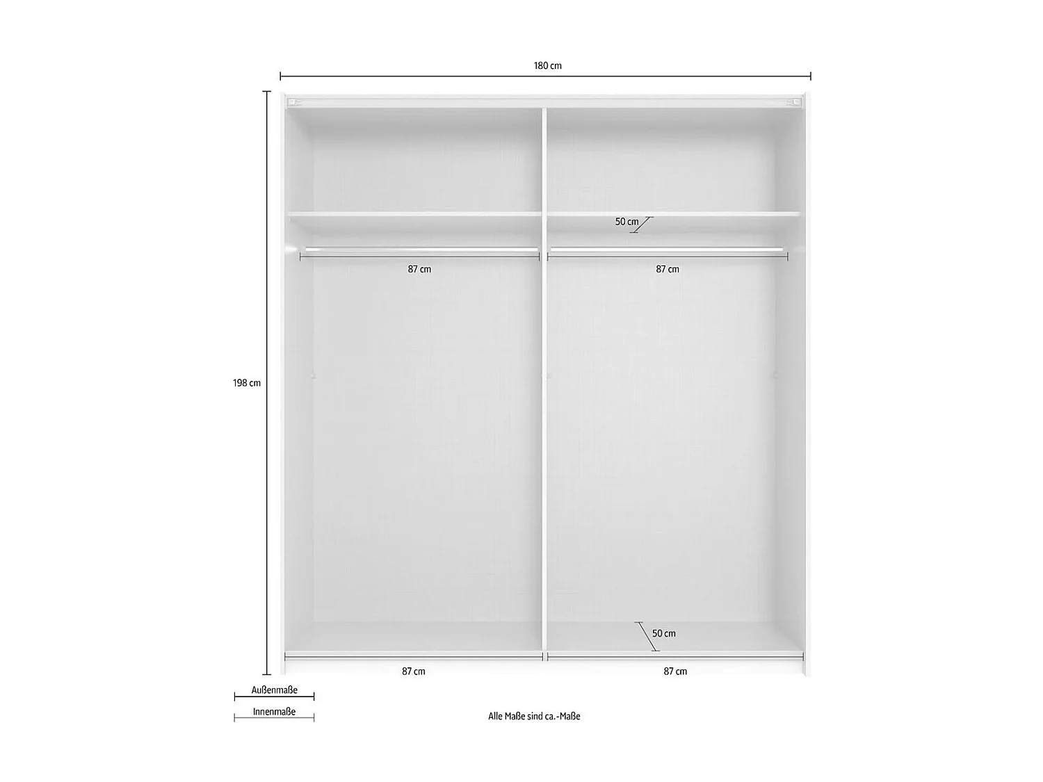 SCHWEBETÜRENSCHRANK Mugano Basic graphit 180 / 65 / 198cm