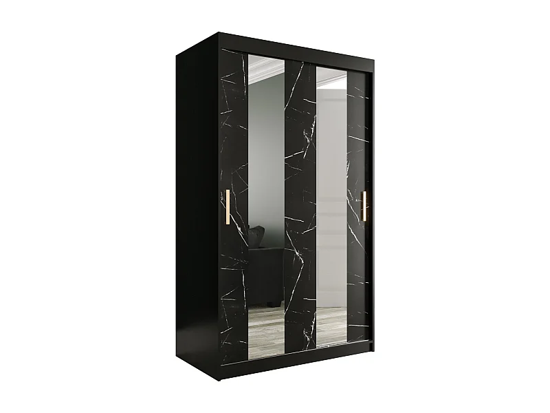 Armoire à portes coulissantes Marmur Pole 200/120/62 (Noir)