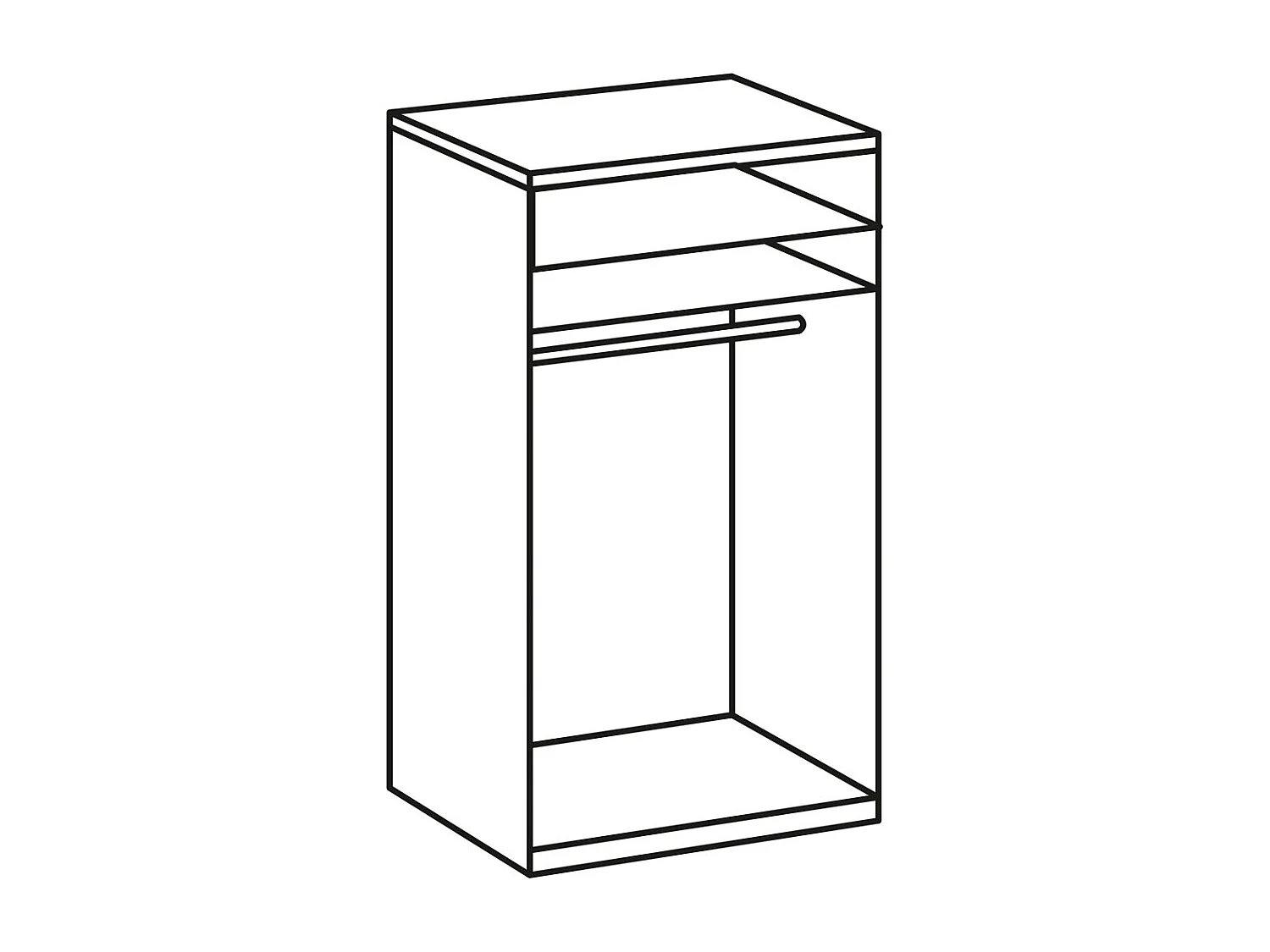 KLEIDERSCHRANK Level weiß 100 / 58 / 236 cm