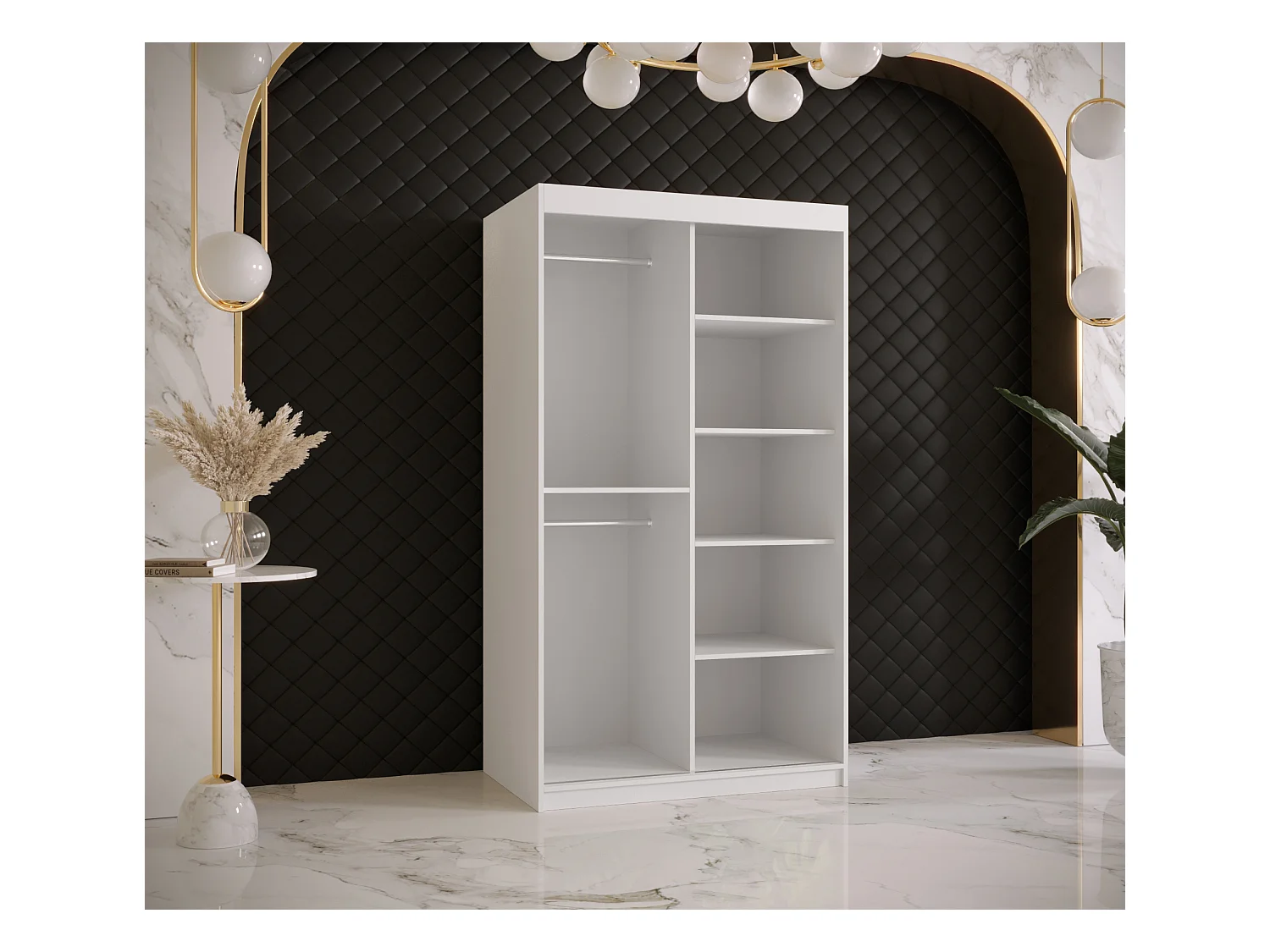 Armoire à portes coulissantes Ramiro 2 200/100/62 (Blanc)