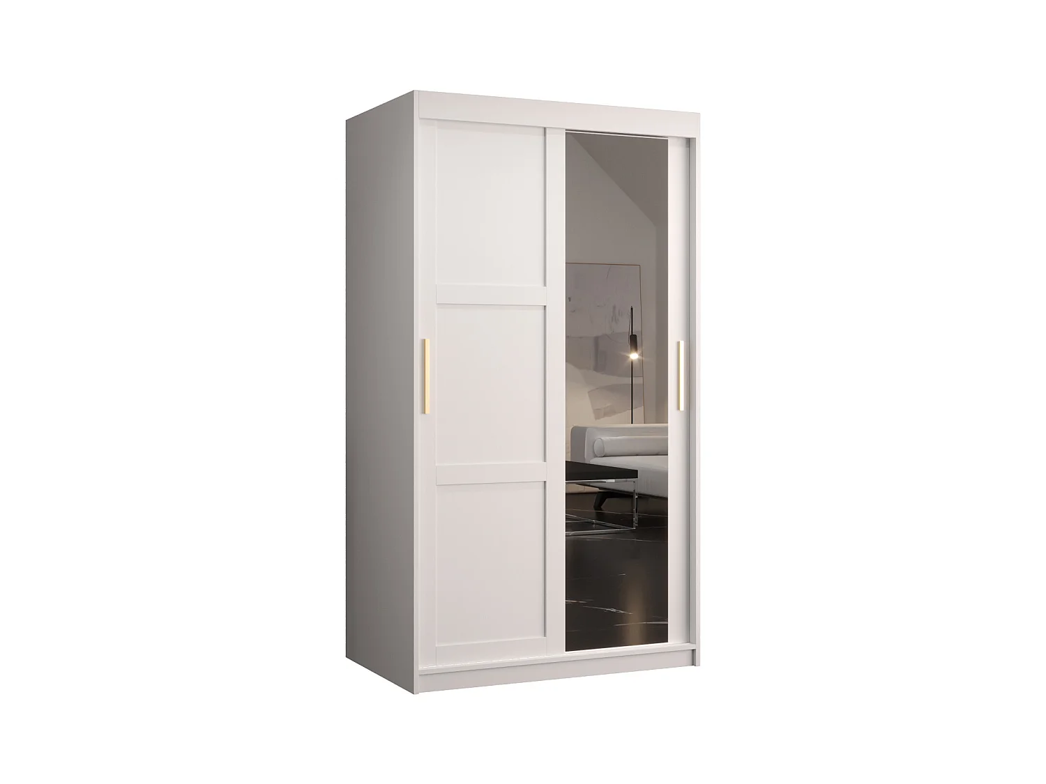 Armoire à portes coulissantes Ramiro 2 200/100/62 (Blanc)