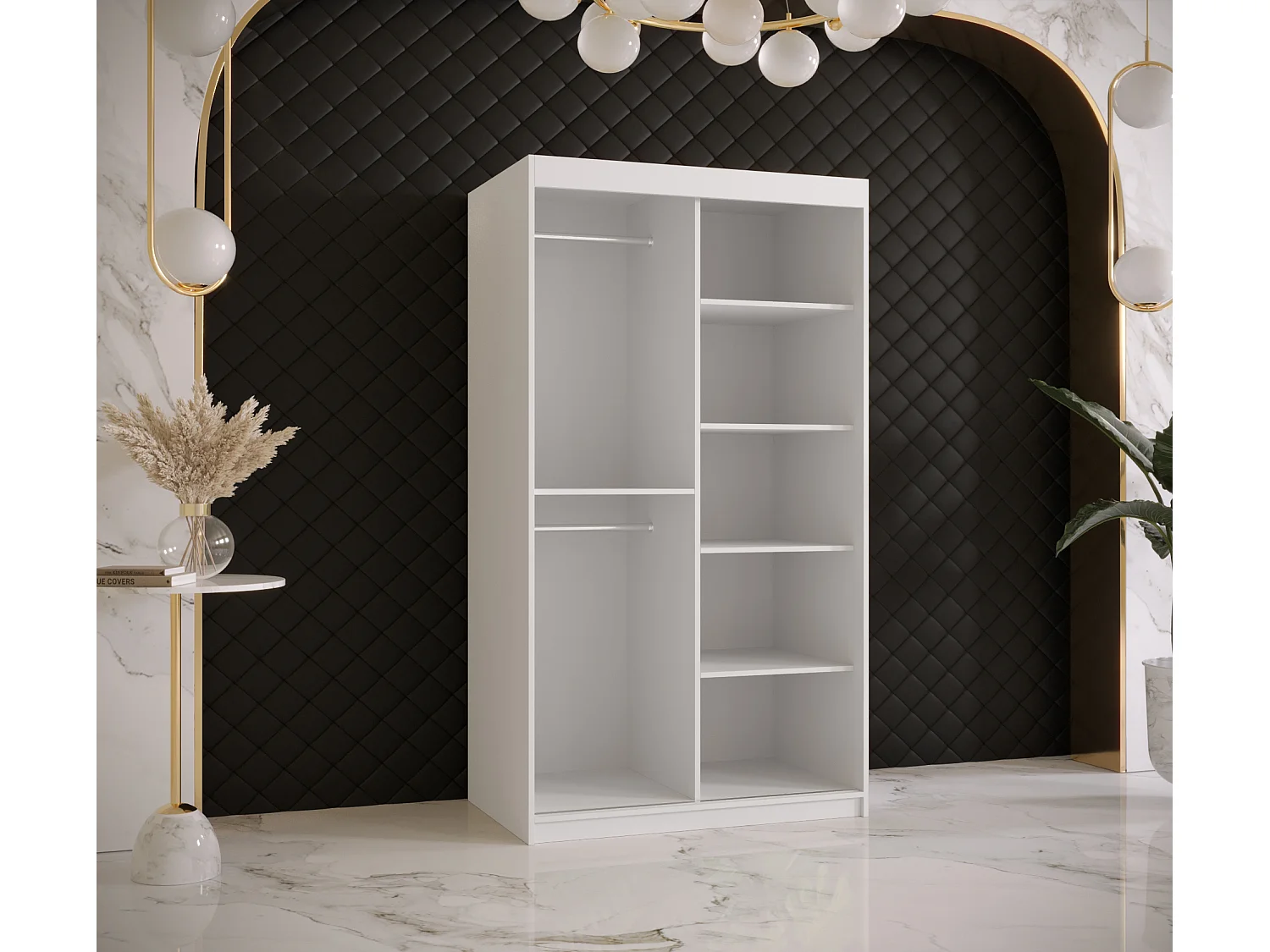 Armoire à portes coulissantes Ramiro 2 200/100/62 (Blanc)