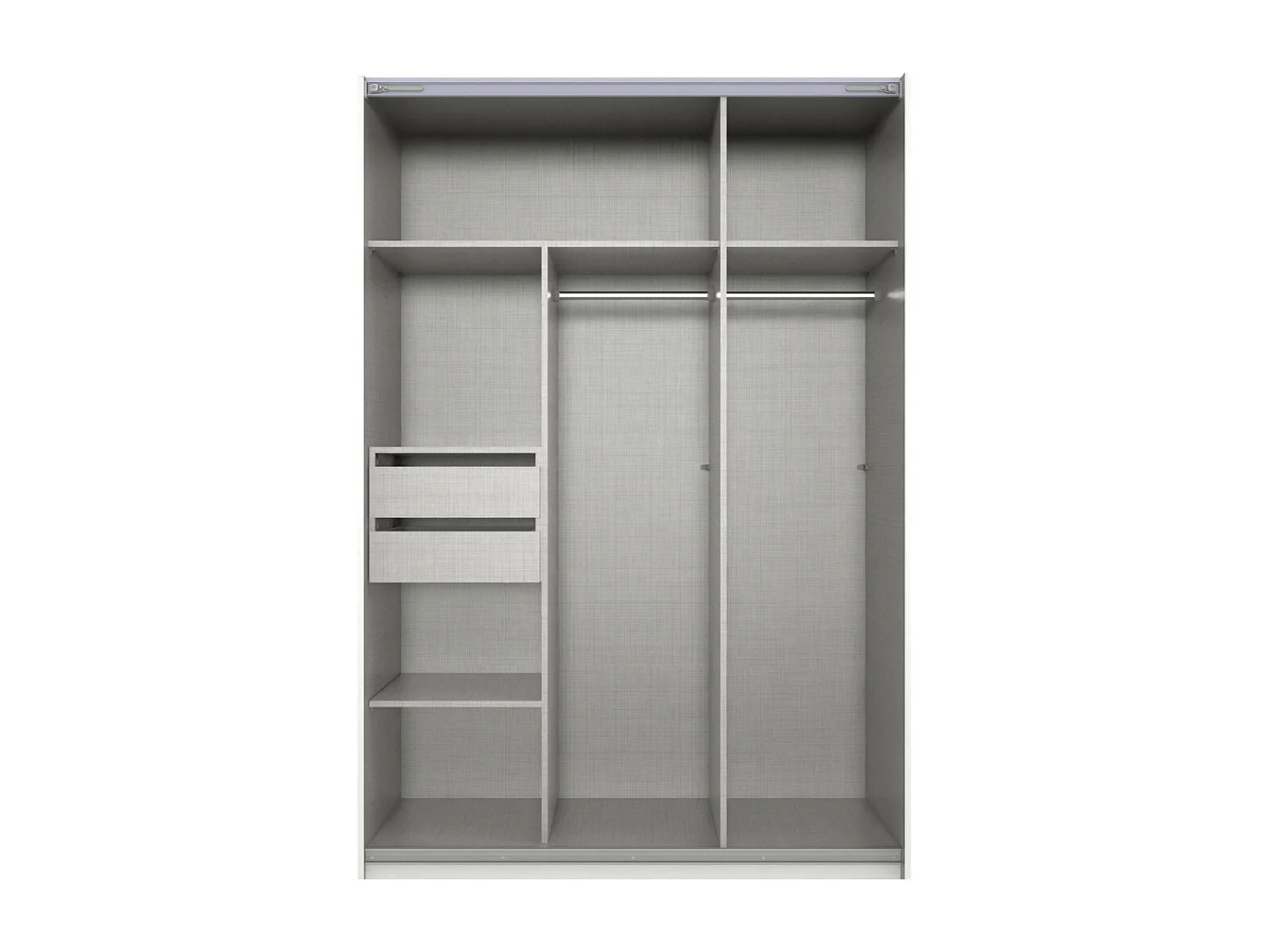 SCHWEBETÜRENSCHRANK Mugano Premium graphit / weiß Hochglanz 135 / 65 / 198cm