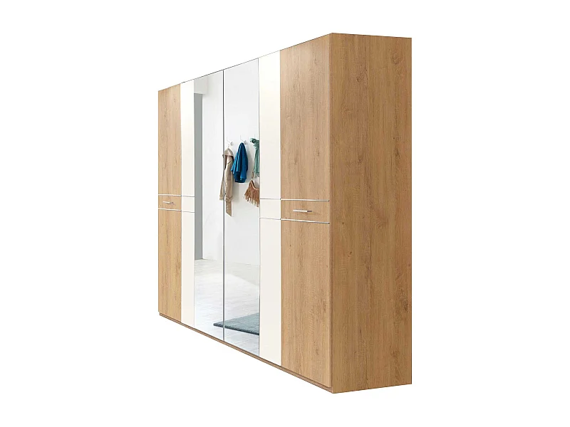 KLEIDERSCHRANK Pamela Plankeneiche / weiß 225 / 58 / 210cm
