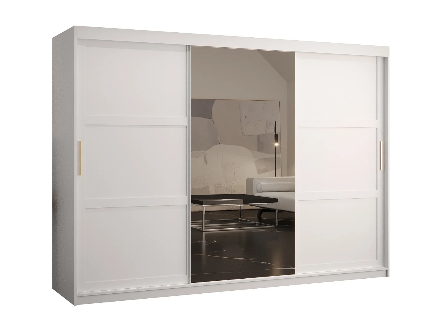 Armoire à portes coulissantes Ramiro 2 200/250/62 (Blanc)