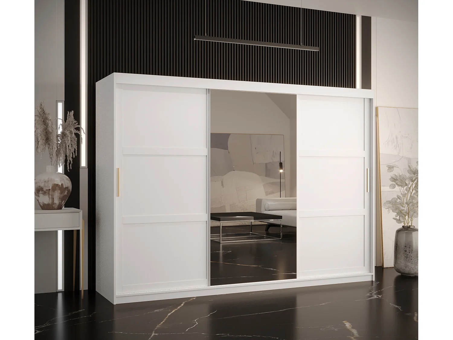 Armoire à portes coulissantes Ramiro 2 200/250/62 (Blanc)