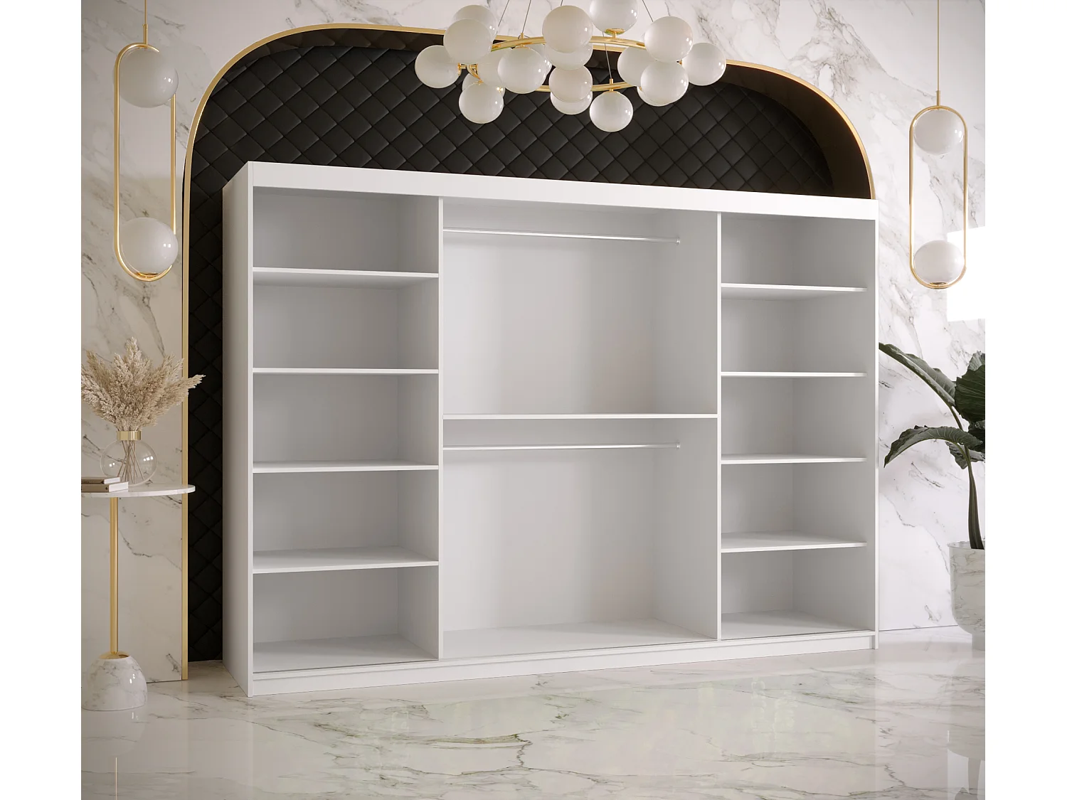 Armoire à portes coulissantes Ramiro 2 200/250/62 (Blanc)