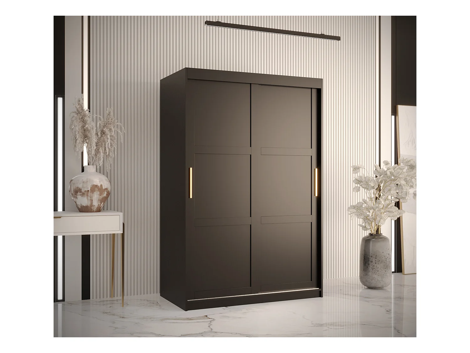 Armoire à portes coulissantes Ramiro 1 200/120/62 (Noir)