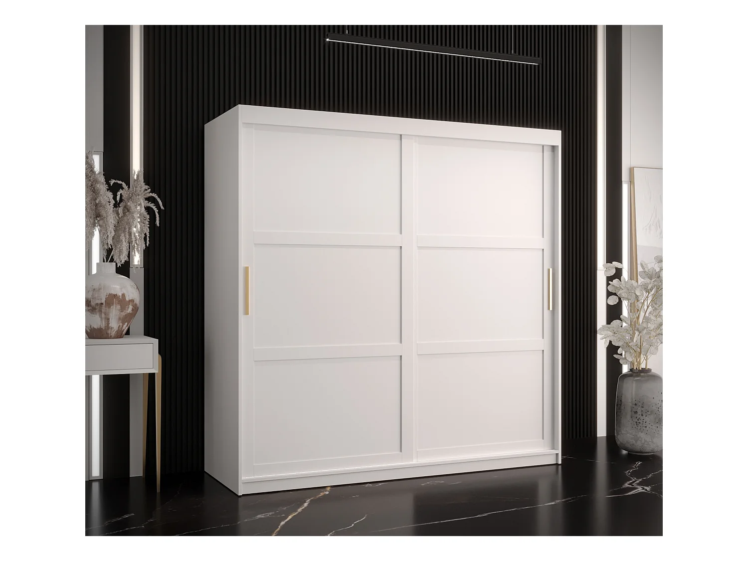 Armoire à portes coulissantes Ramiro 1 200/180/62 (Blanc)