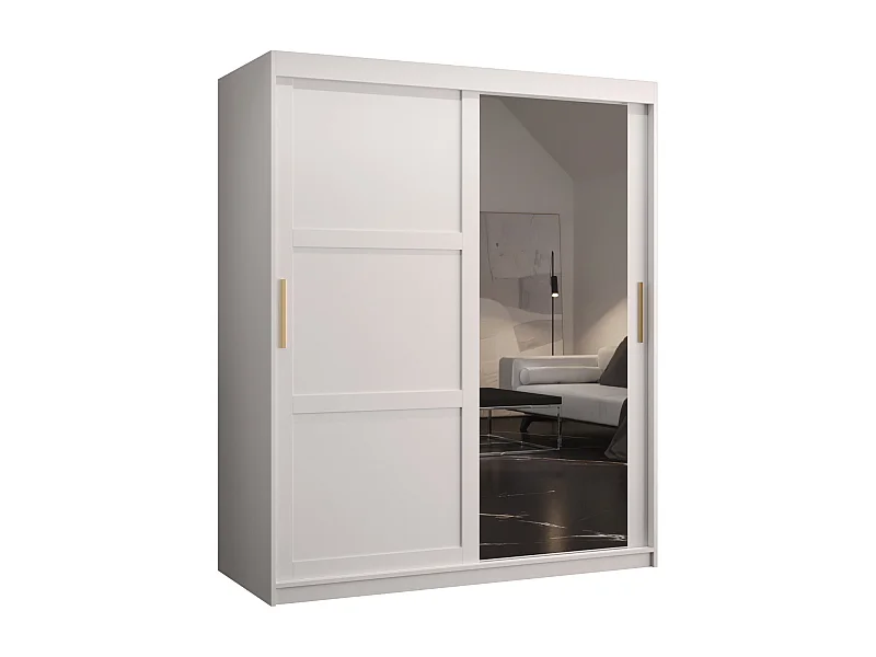Armoire à portes coulissantes Ramiro 2 200/150/62 (Blanc)