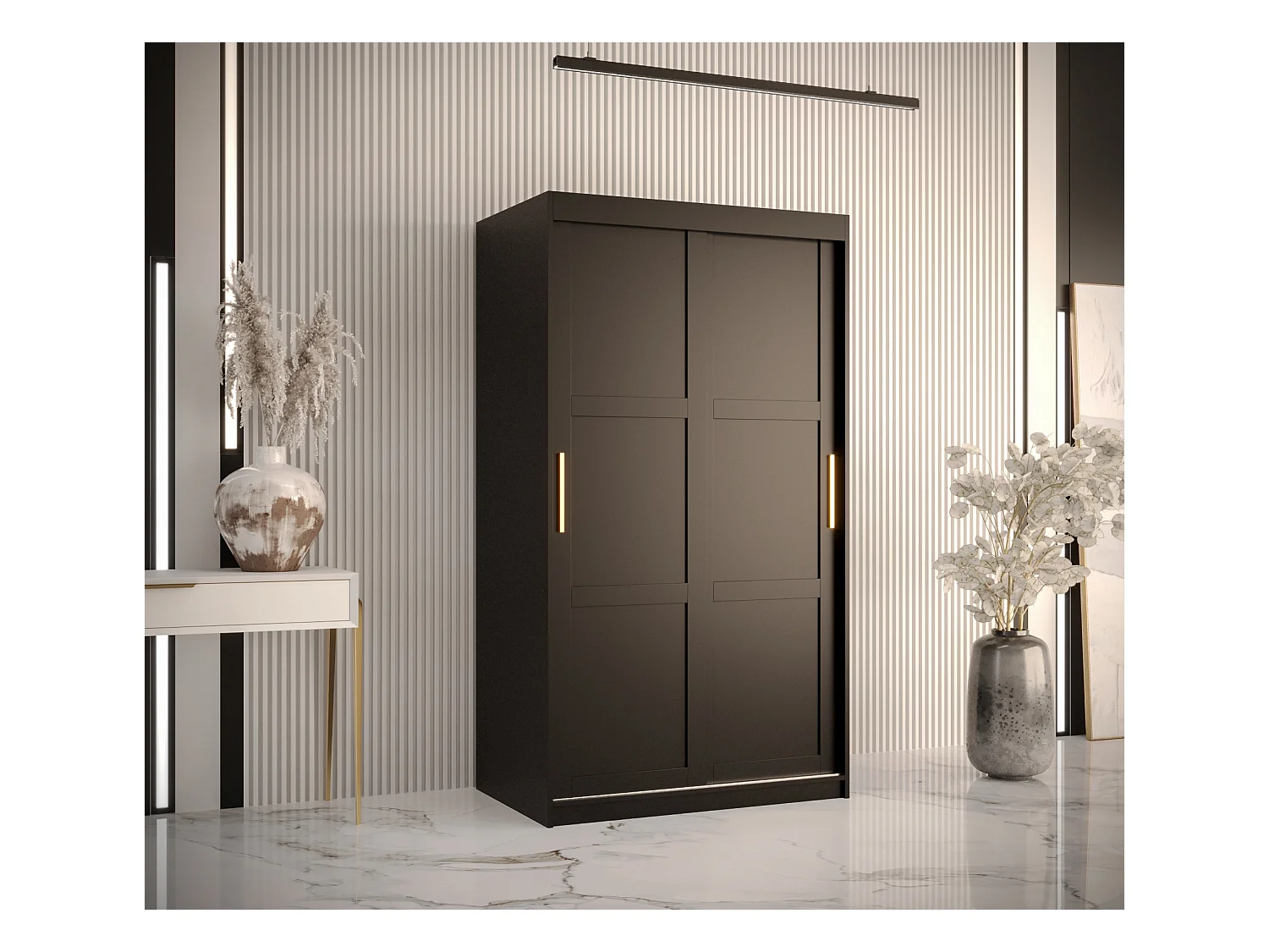 Armoire à portes coulissantes Ramiro 1 200/100/62 (Noir)