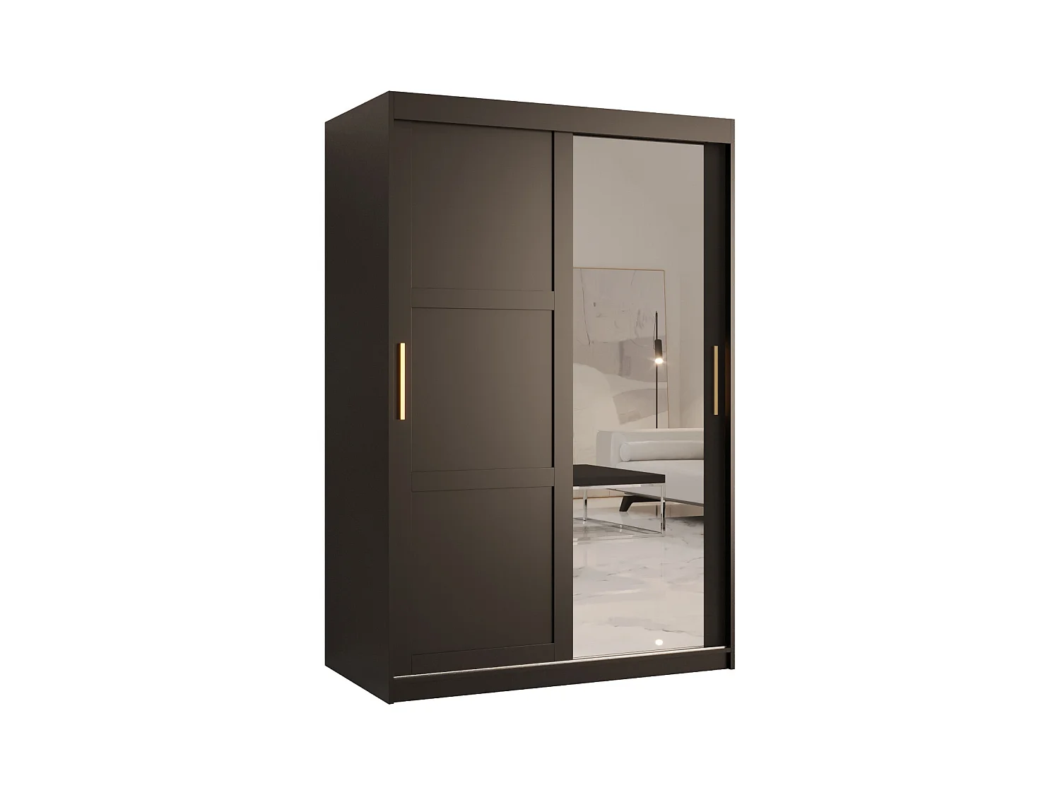Armoire à portes coulissantes Ramiro 2 200/120/62 (Noir)