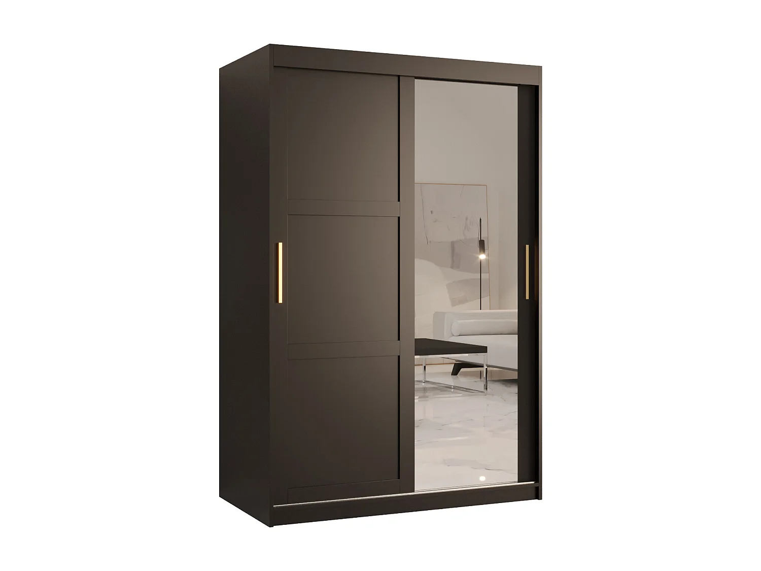Armoire à portes coulissantes Ramiro 2 200/120/62 (Noir)