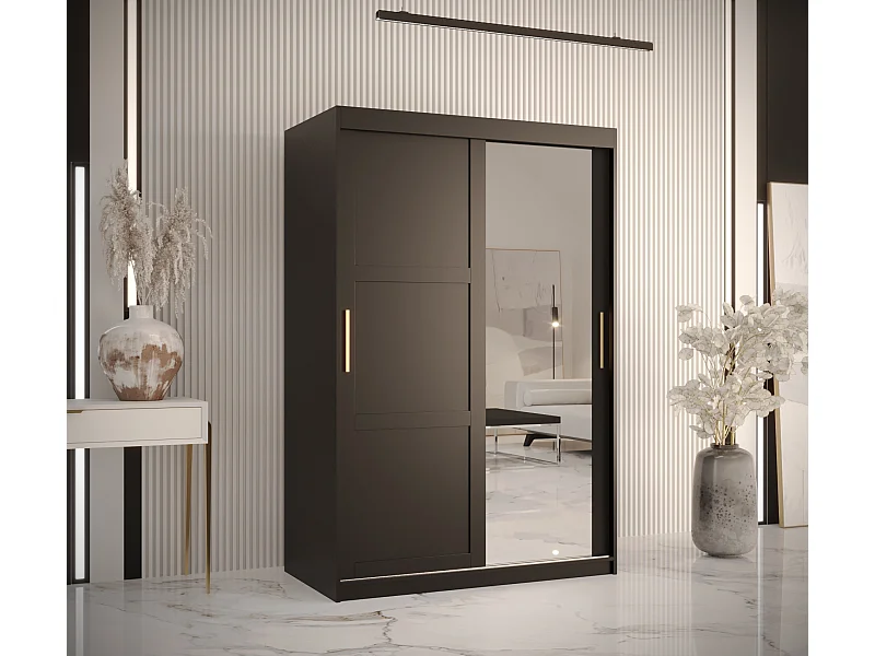 Armoire à portes coulissantes Ramiro 2 200/120/62 (Noir)